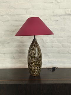 Chulucanas Handcrafted Ceramic Table Lamp, Peru, Dated 2005