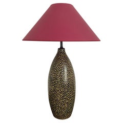 Chulucanas Handcrafted Ceramic Table Lamp, Peru, Dated 2005