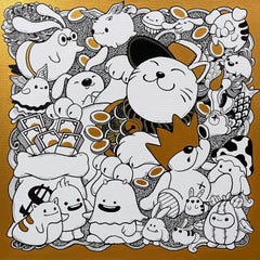 "Prosperity", golden cat, Japanese maneki-neko, attract fortune and blessings