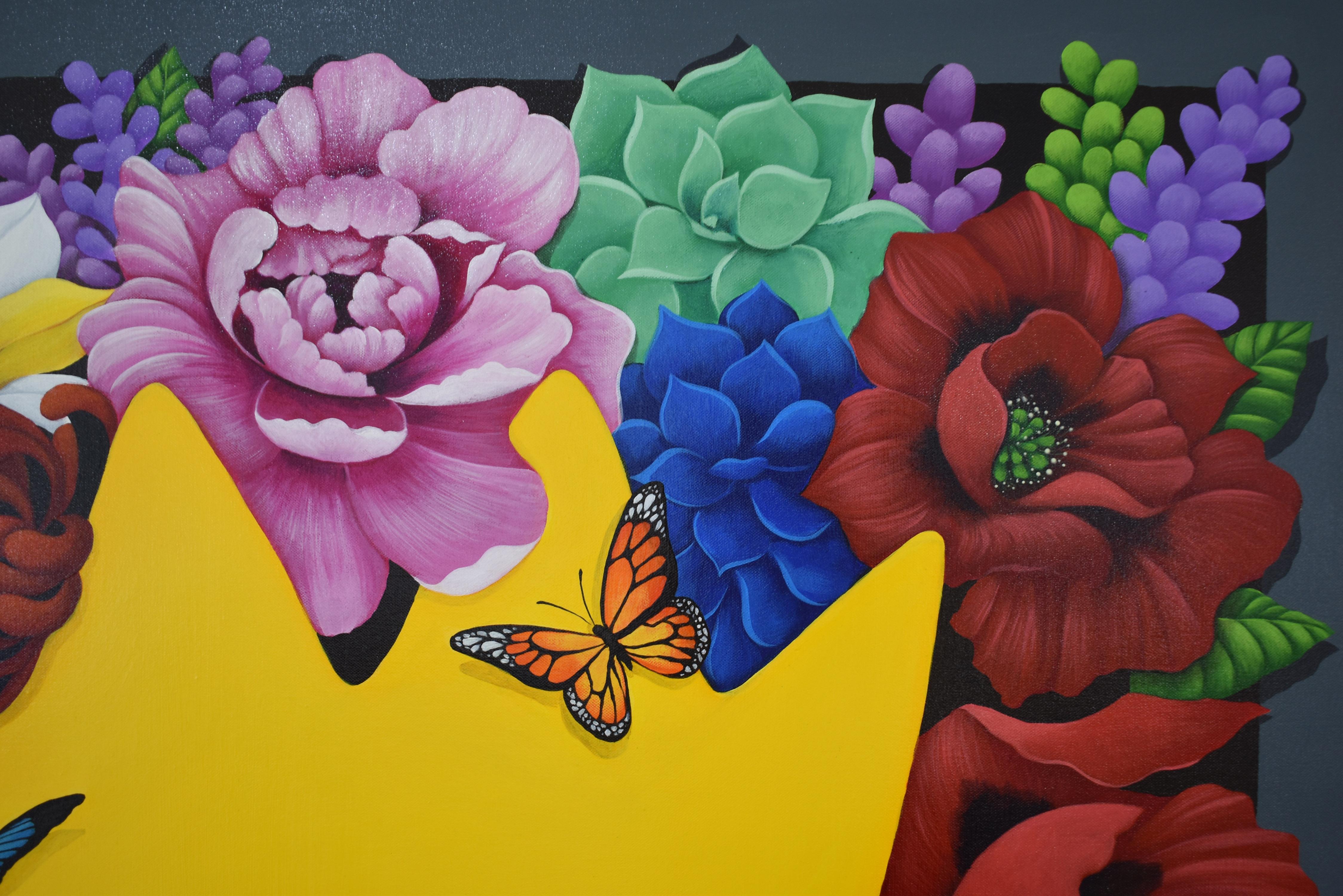 Il 100° fiore - Painting Pop Art di Chun Yu