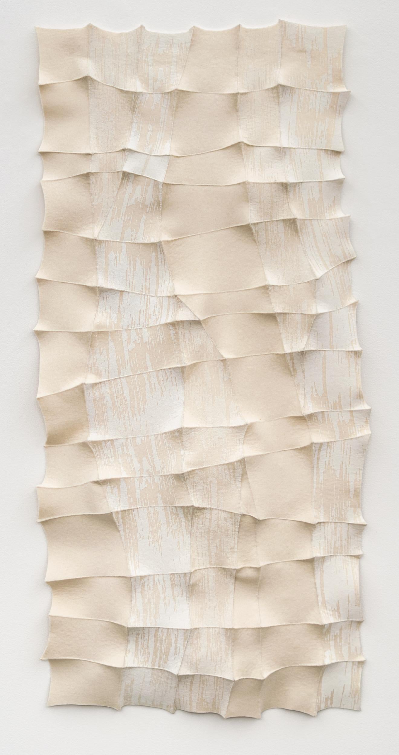 Breeze - Abstract Sculpture in White Felt, Contemporary, Handmade, 2010+