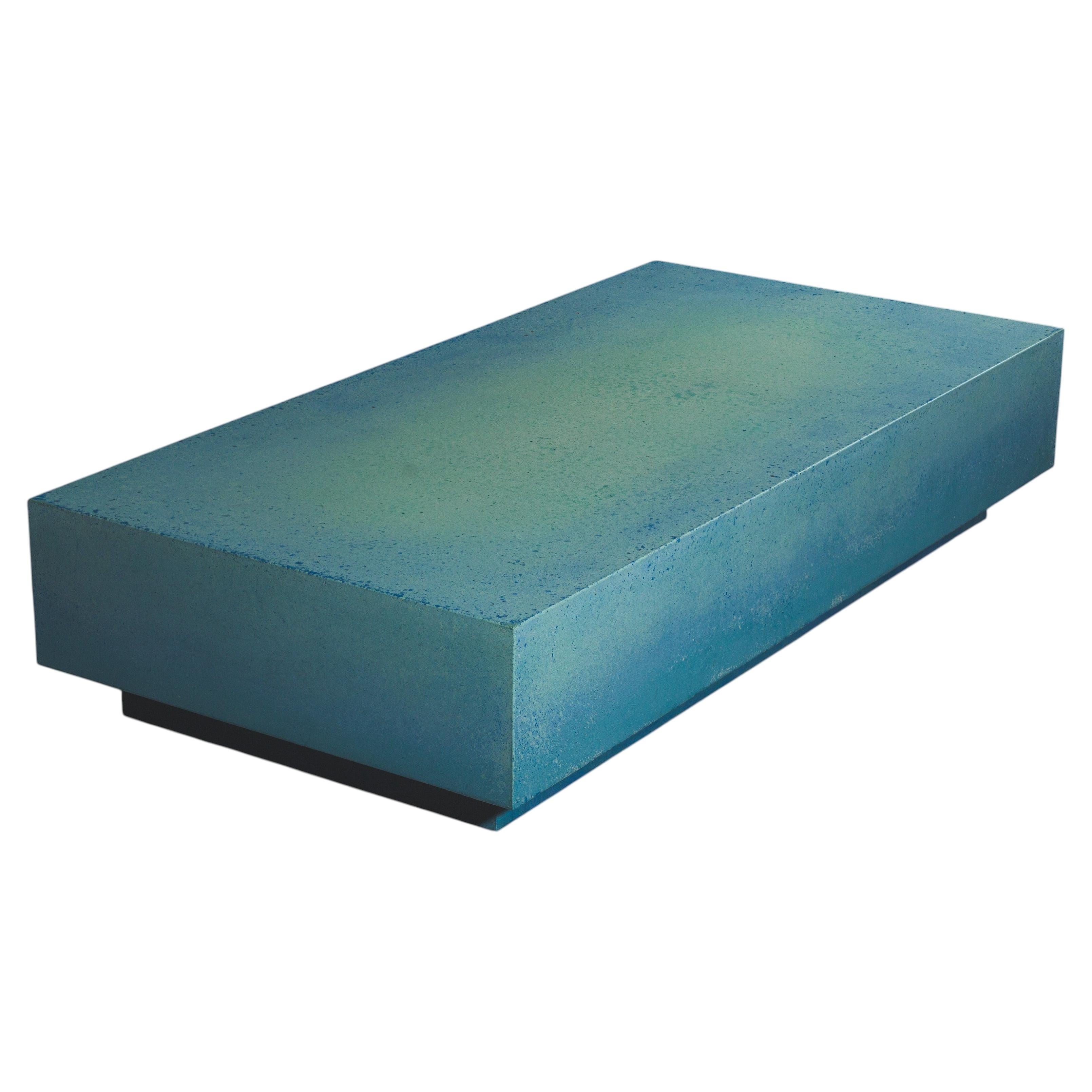 Chunk of Turquoise Sculptural Concrete Coffee Table by Dylan Myers For Sale
