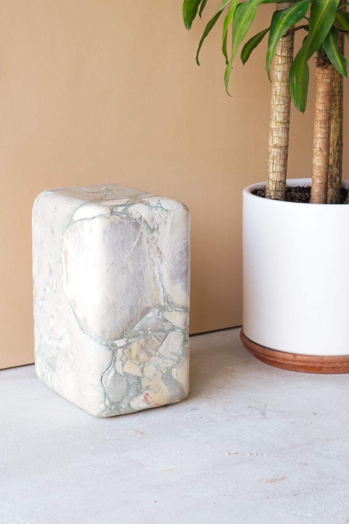 Hand-Crafted Chunk Squared Side Table by Swell Studio For Sale