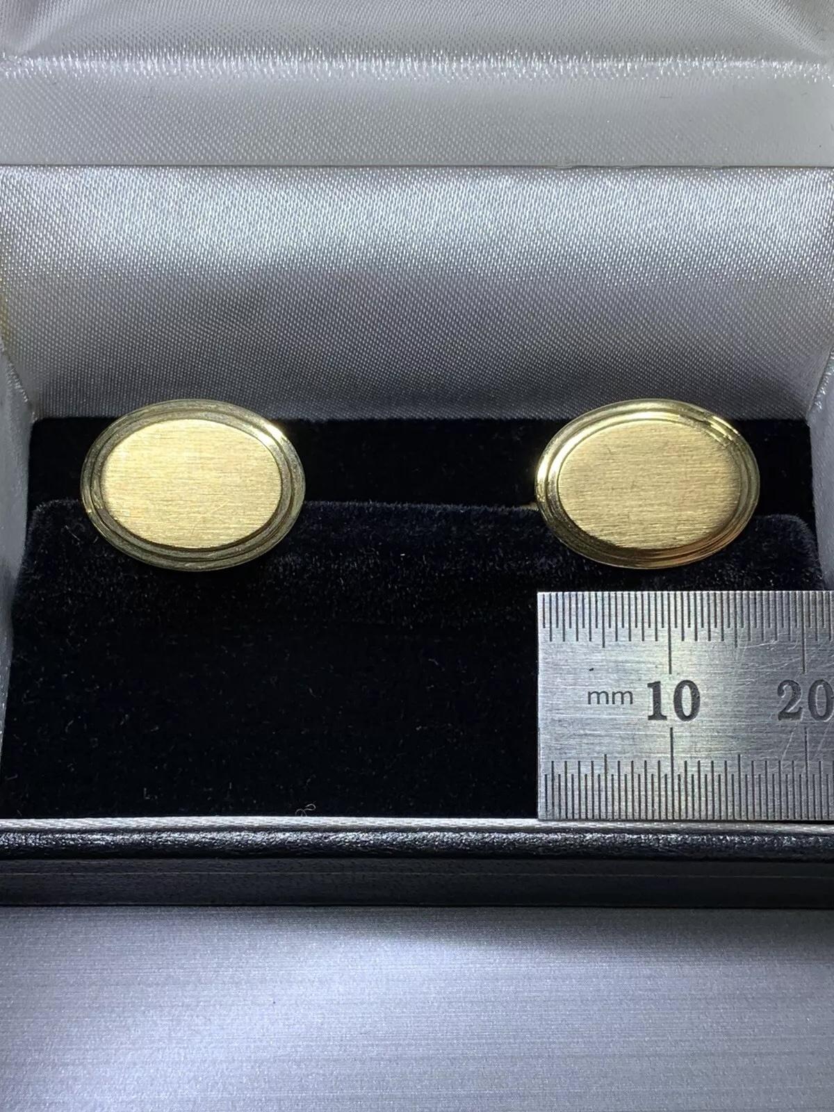 Chunky 14ct Gelbgold großen ovalen Stil Manschettenknöpfe massivem Gold. im Angebot 1