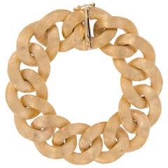 Chunky 18 Karat Yellow Gold Curb Link Bracelet