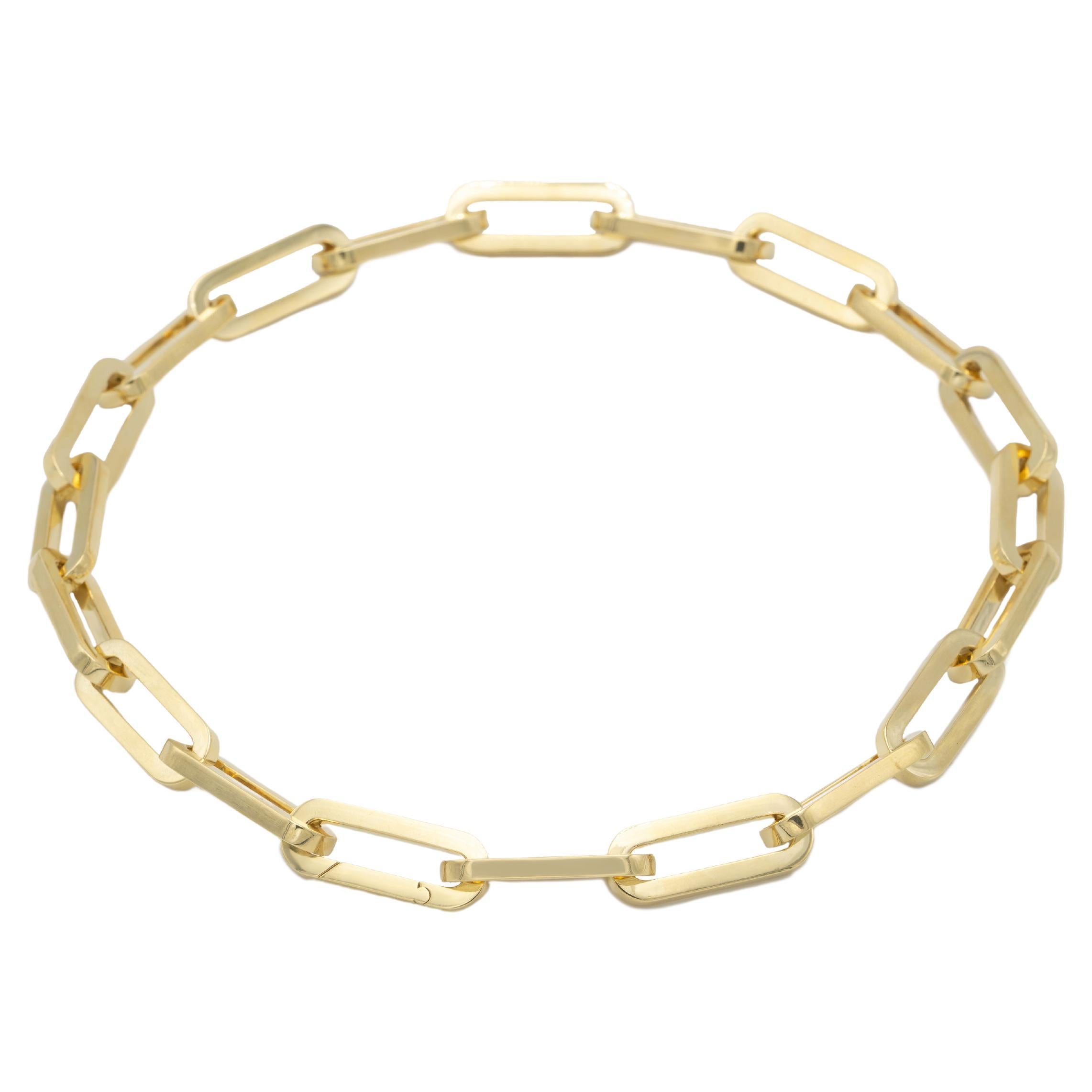 URART Chunky 18k Gold Oval Edged Link Necklace  For Sale