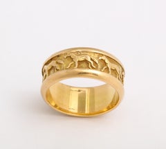 Chunky 18kt Gold Horse Lovers Ring