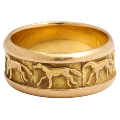 Chunky 18kt Gold Horse Lovers Ring