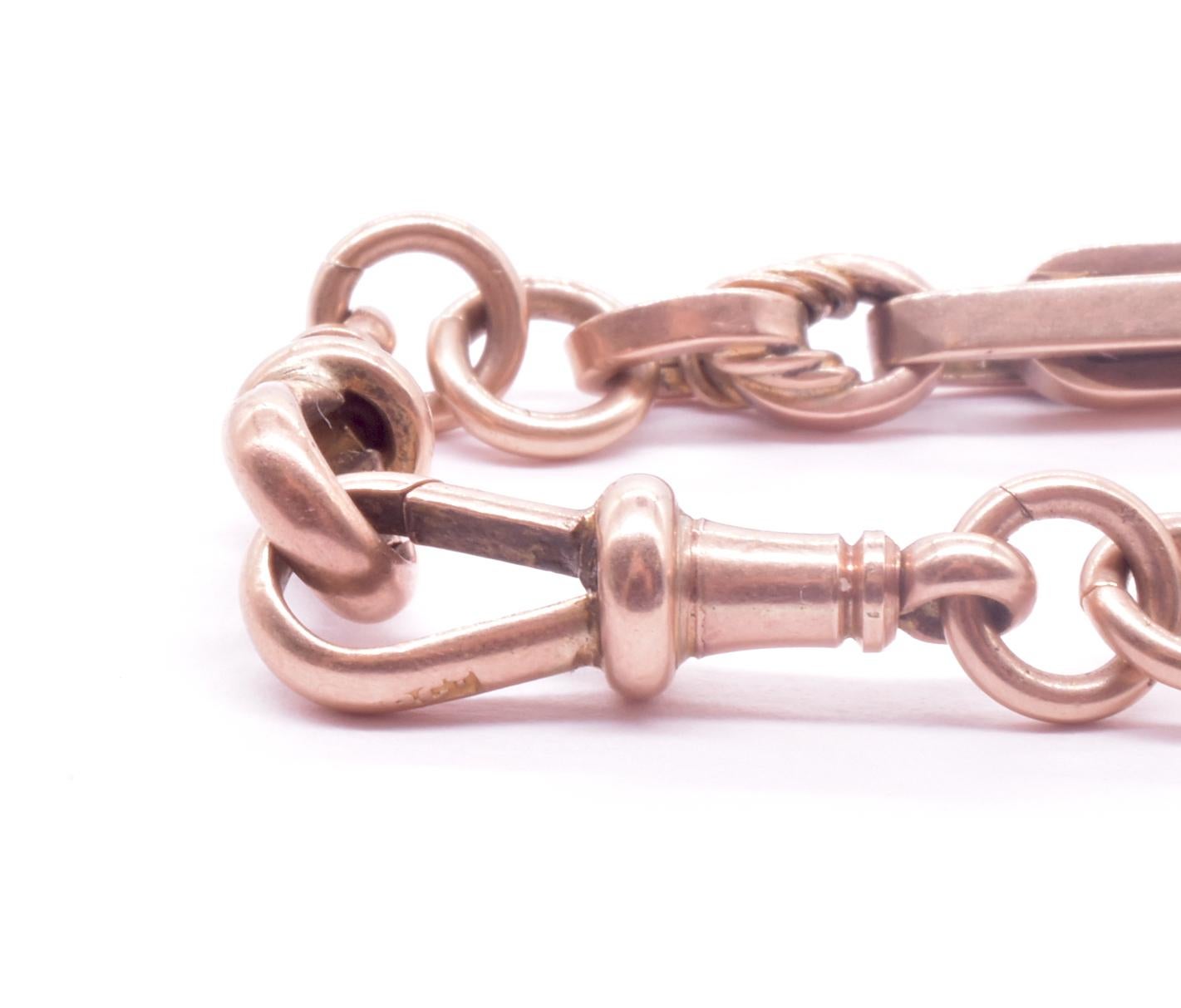 Chunky 9ct Double Fetter und Triple Love Knot Albert Kette, 18 Zoll, Chunky 1