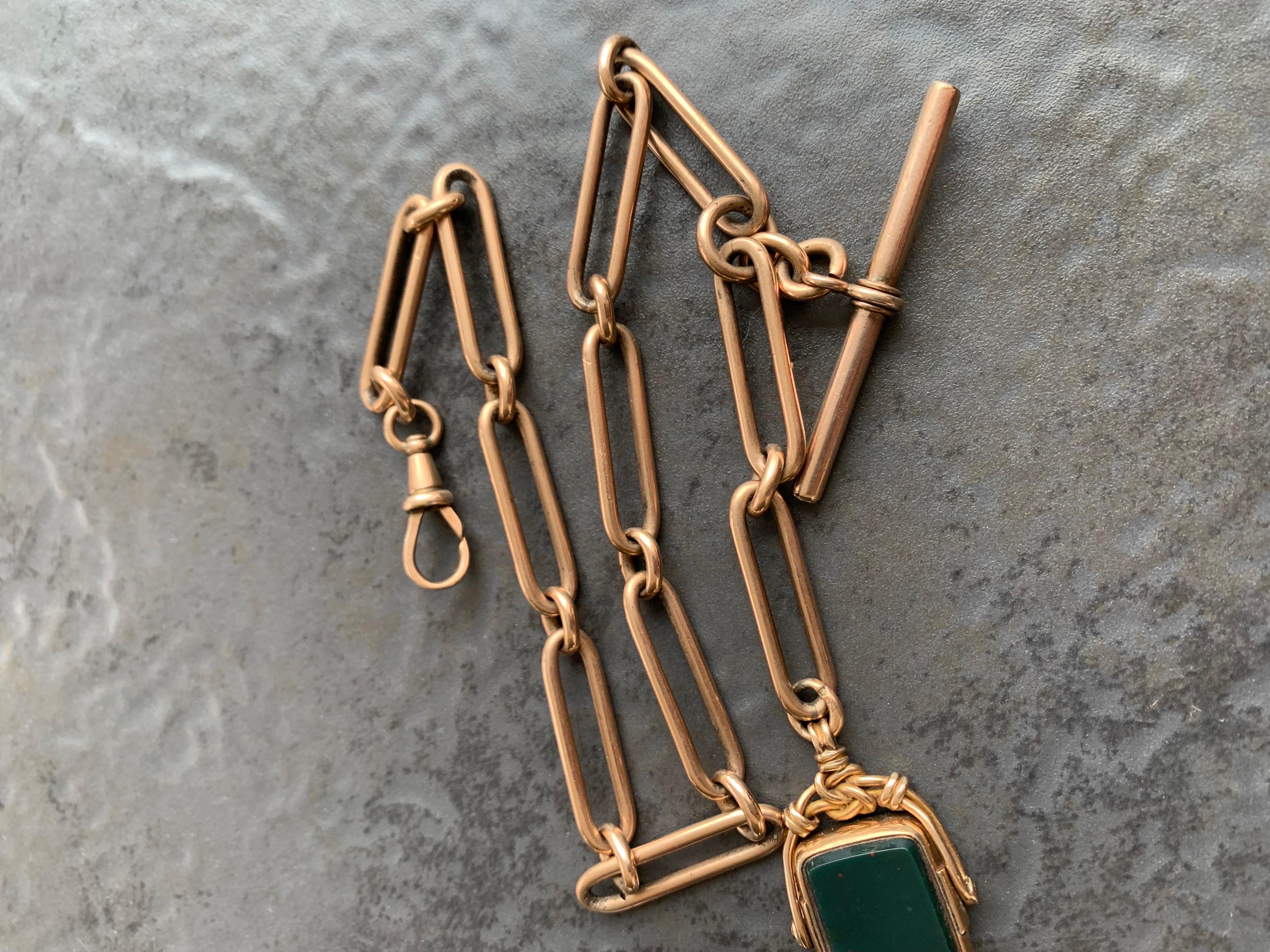 gold trombone link necklace