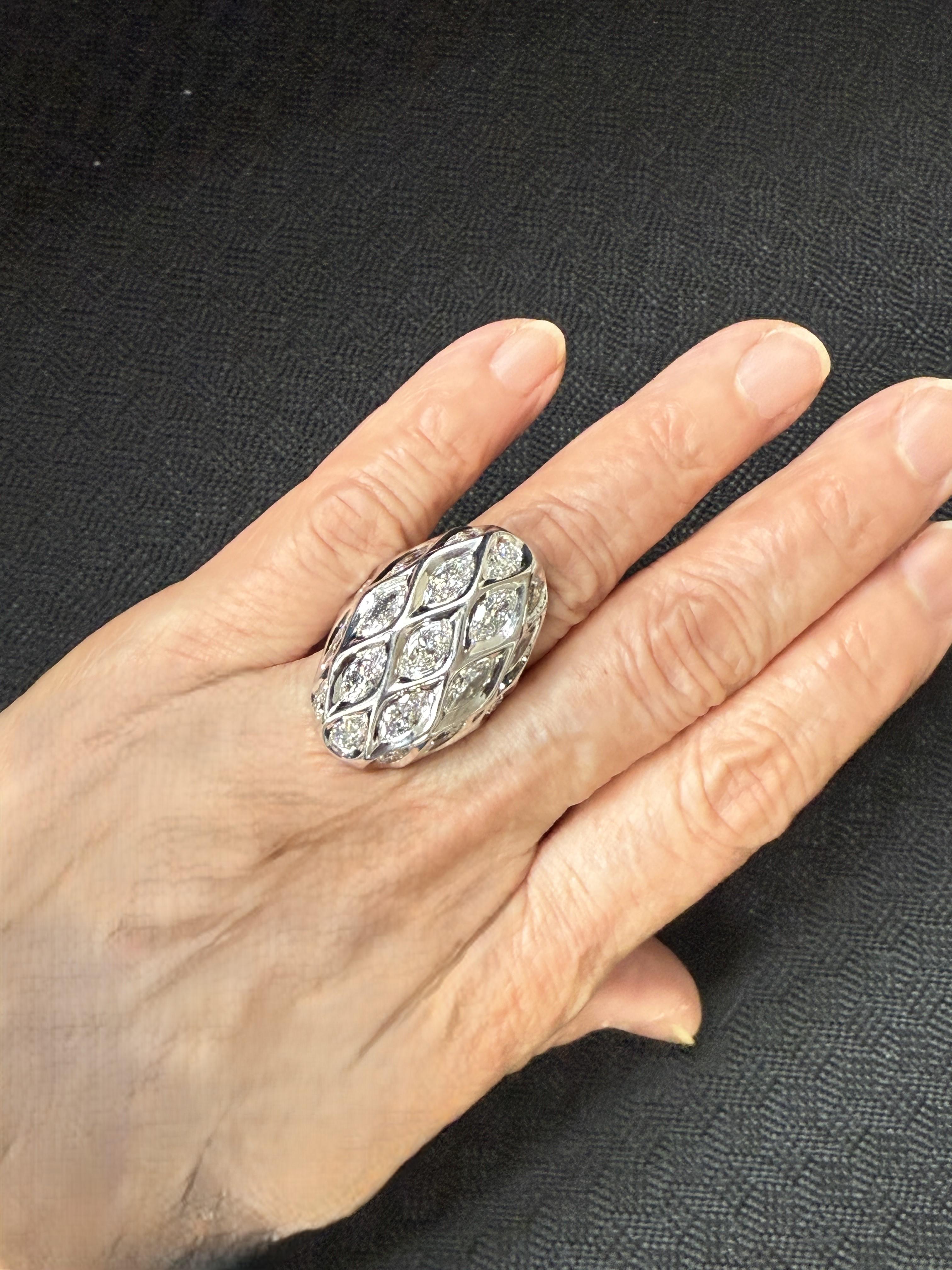 Marquise Cut Chunky Big and Bold 6.00 Carat Diamond Ring