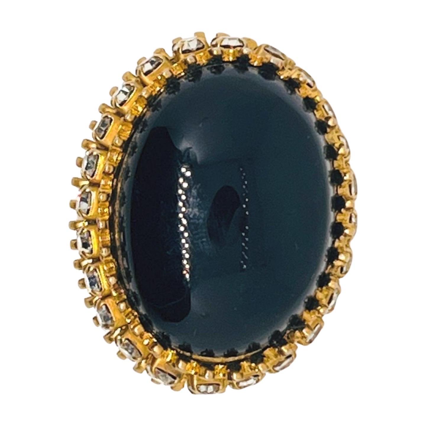Bague de style byzantin en pierre noire épaisse cabochon, taille 7 en vente 13