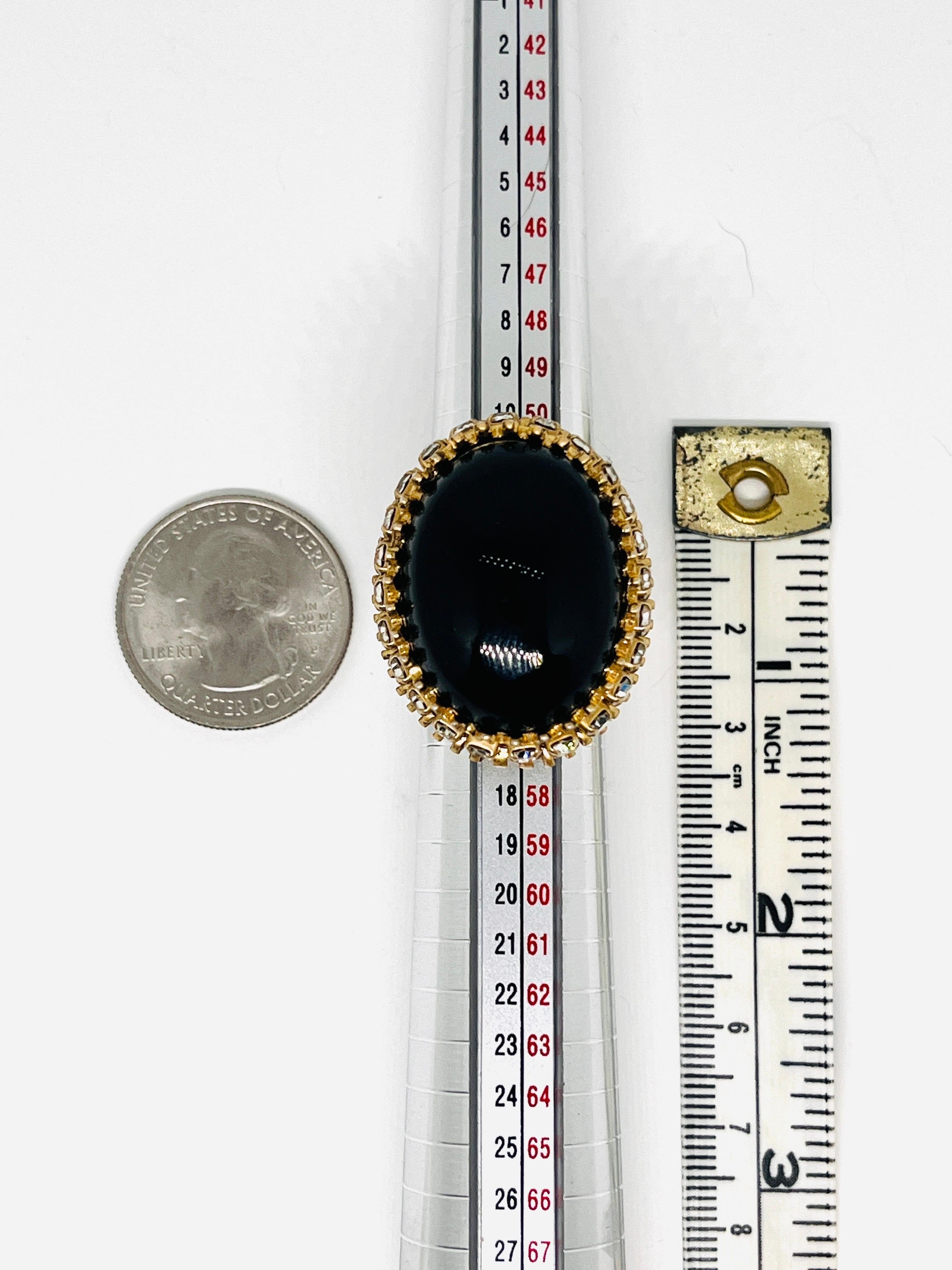 Bague de style byzantin en pierre noire épaisse cabochon, taille 7 en vente 15