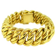 Chunky Bold Yellow Gold Links Chain Bracelet