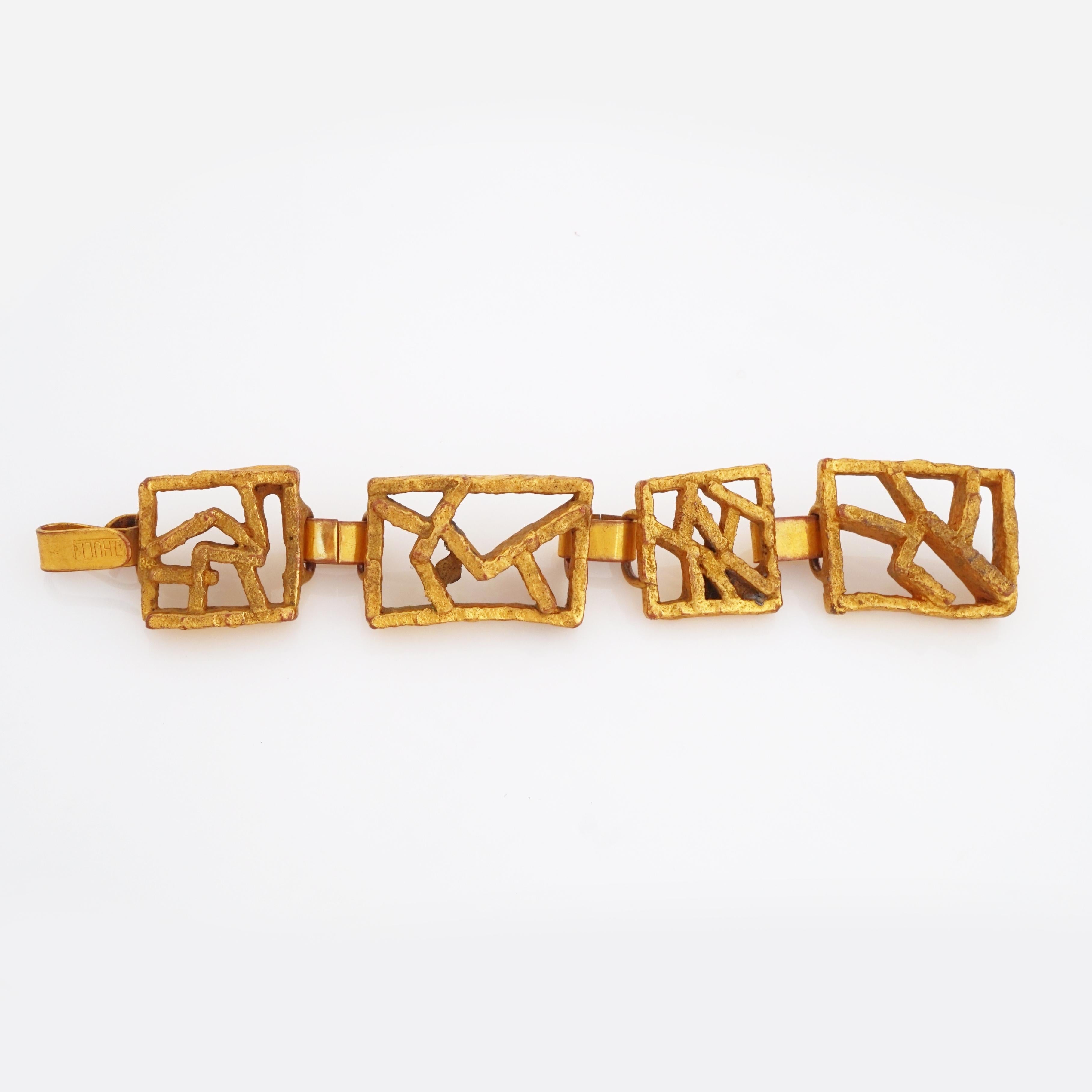 Modern Chunky Brutalist Abstract Link Bracelet By Jacob Hull, 1970s For Sale