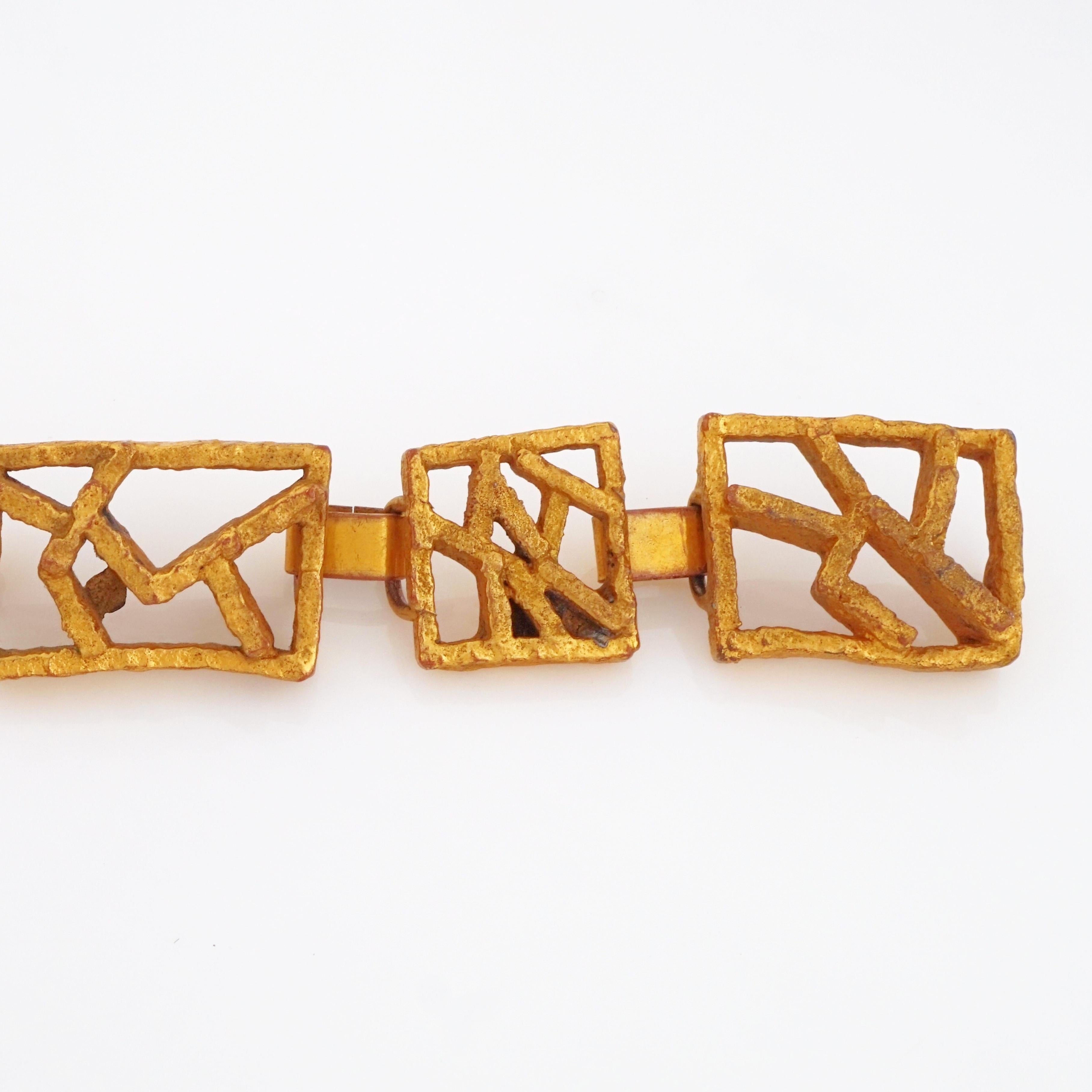 Women's Chunky Brutalist Abstract Link Bracelet By Jacob Hull, 1970s For Sale