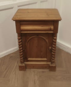 Chunky Carved Pine Bedside Cupboard   This is a good heavy quality cabinet