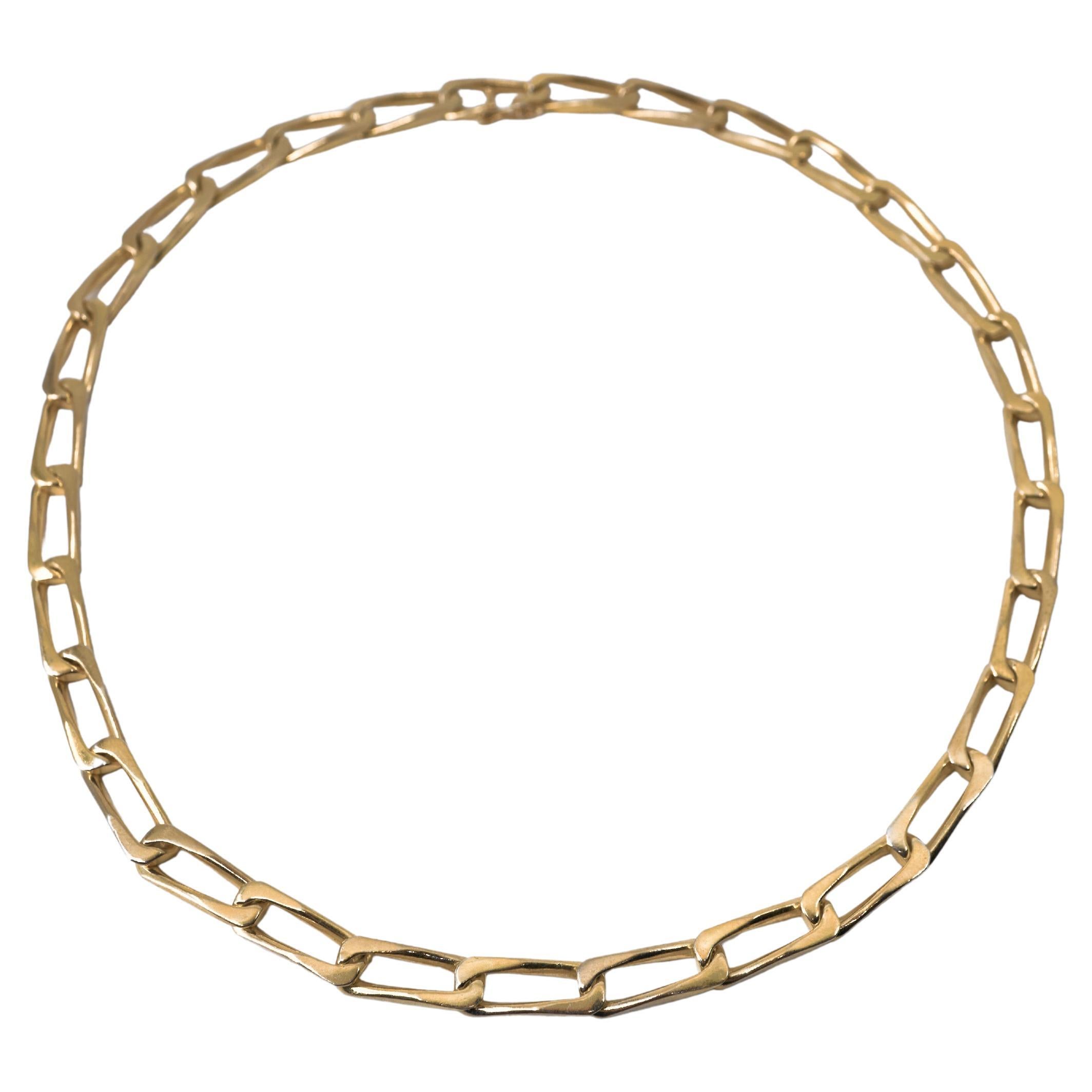 Collar gargantilla de cadena gruesa de plata chapada en oro de 14k