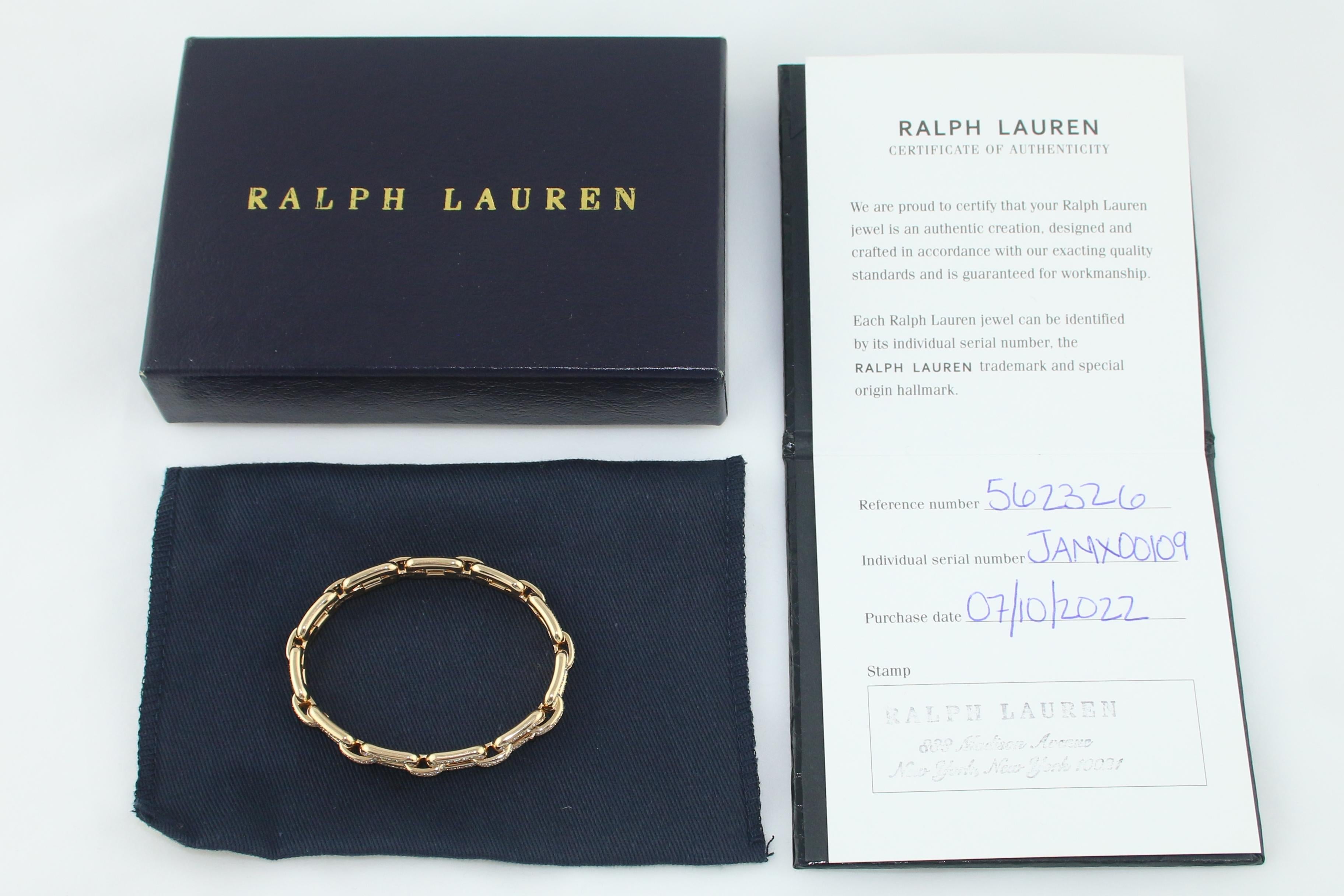 Bracciale a catena Chunky Chain Collection'S di Ralph Lauren con pavé di diamanti in oro 18 carati in vendita 4