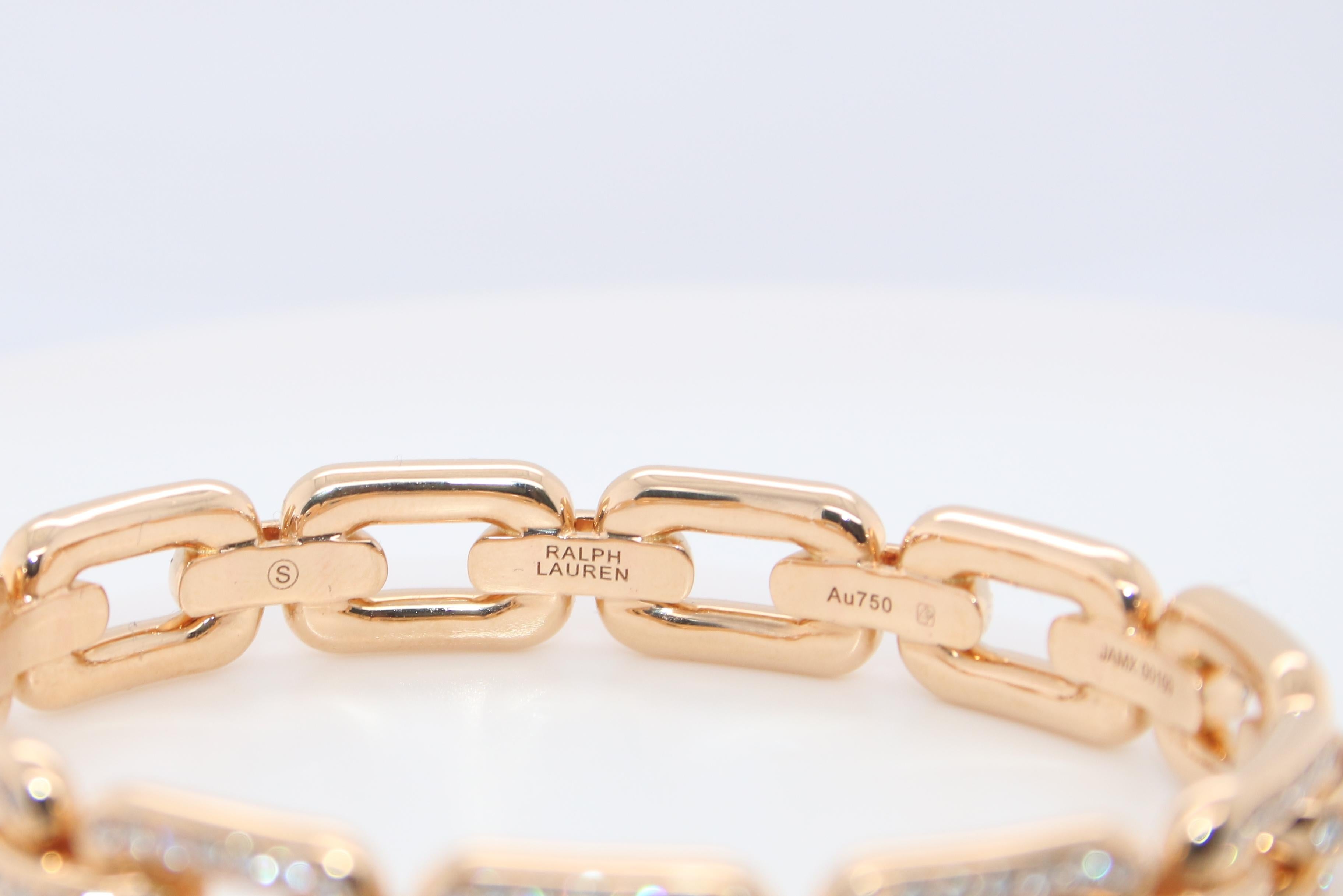 Contemporaneo Bracciale a catena Chunky Chain Collection'S di Ralph Lauren con pavé di diamanti in oro 18 carati in vendita