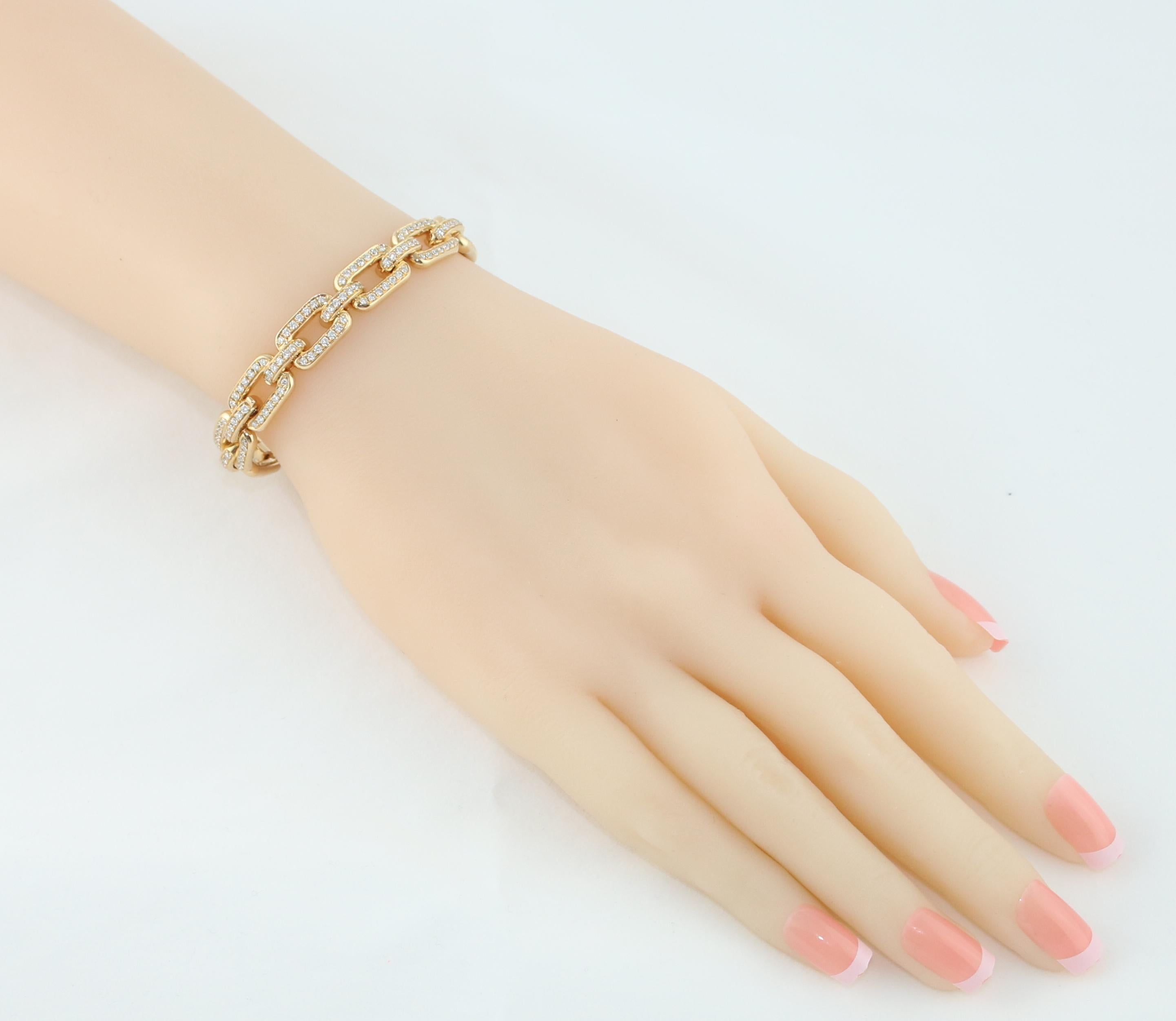 Bracciale a catena Chunky Chain Collection'S di Ralph Lauren con pavé di diamanti in oro 18 carati in vendita 2