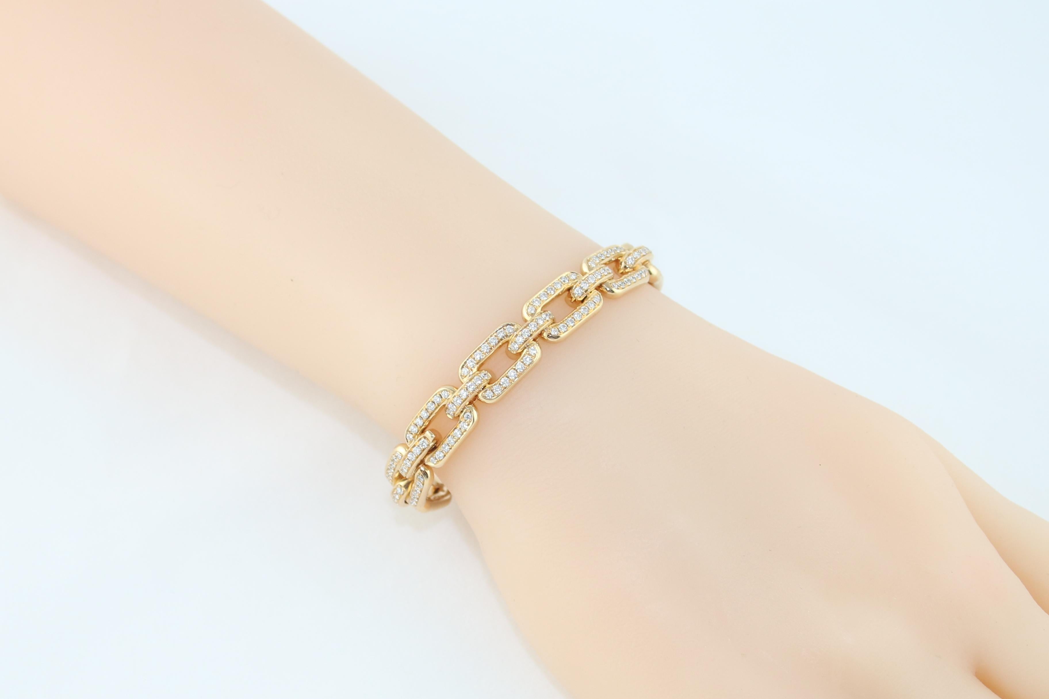 Bracciale a catena Chunky Chain Collection'S di Ralph Lauren con pavé di diamanti in oro 18 carati in vendita 3