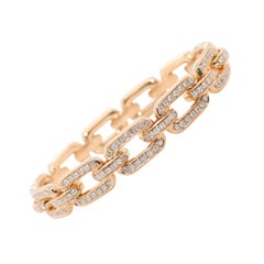 Chunky Chain Collection By Ralph Lauren Pavé Diamond 18K Gold Chain Bracelet