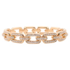 Chunky Chain Sammlung von Ralph Lauren Pavé Diamant 18K Gold Kette Armband