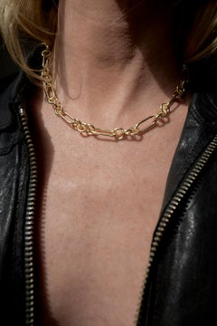 Chunky Chain Gold Plated Necklace Choker Victorian Style