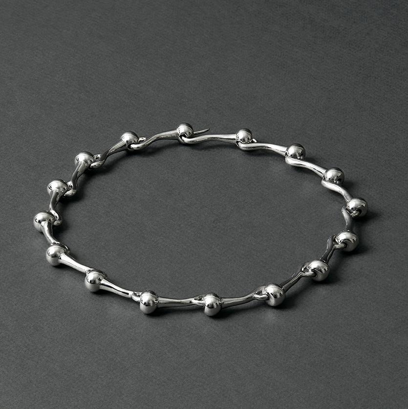Contemporary Chunky Chain Necklace Sterling Silver For Sale