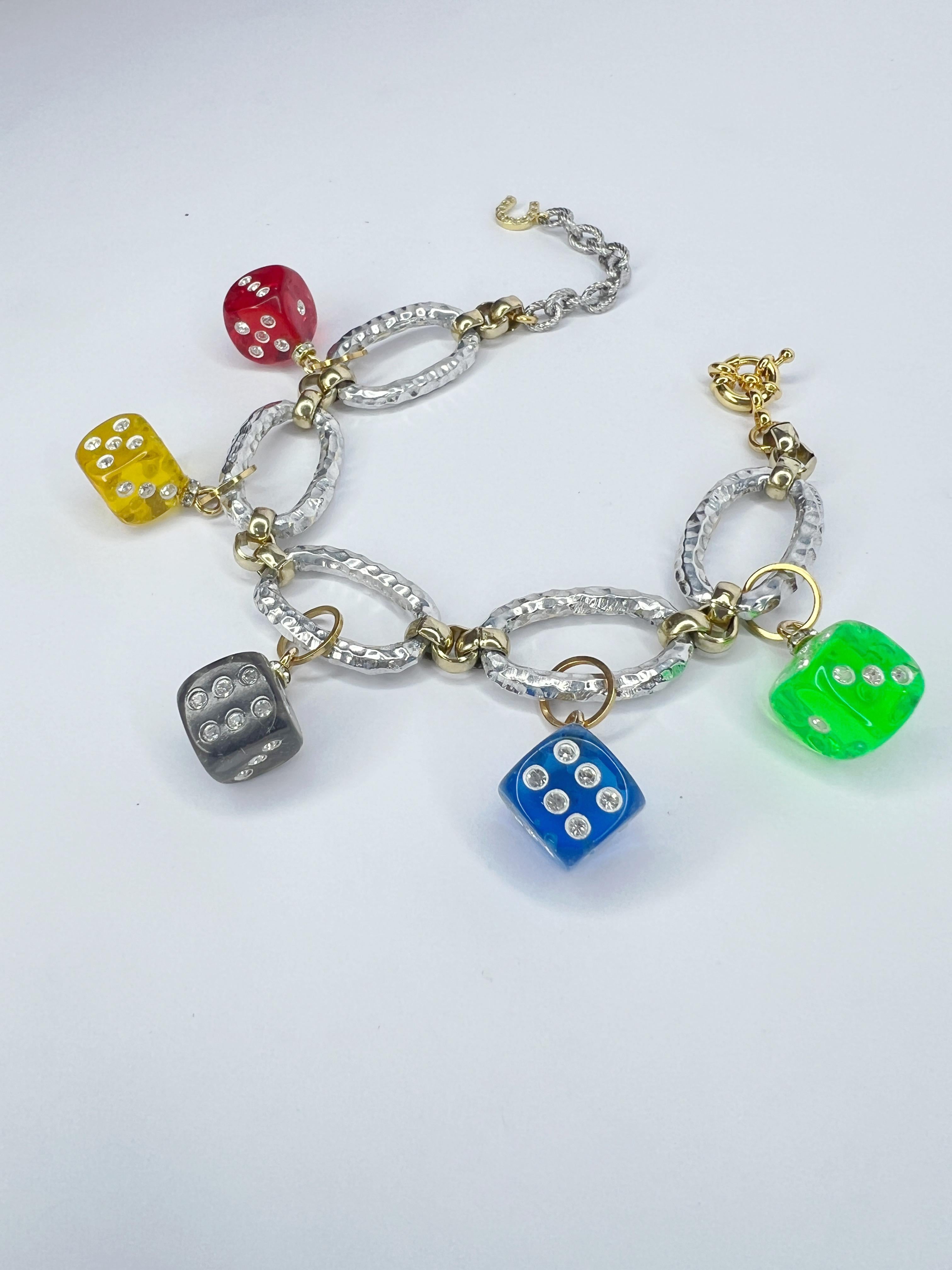 Artista bracciale charme con dadi Swarovski in vendita