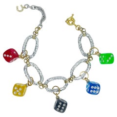 bracciale charme con dadi Swarovski