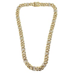 Chunky Crystal Embellished Chain Necklace 2000s