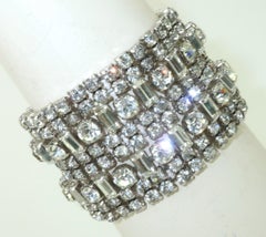 Chunky Crystal Rhinestone Link Bracelet, 1950's