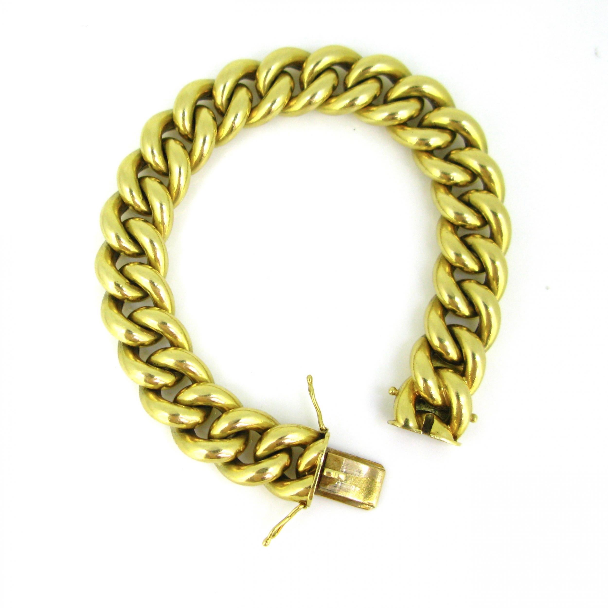 Chunky Curb Links 18kt Yellow Gold Bracelet, circa 1940 1