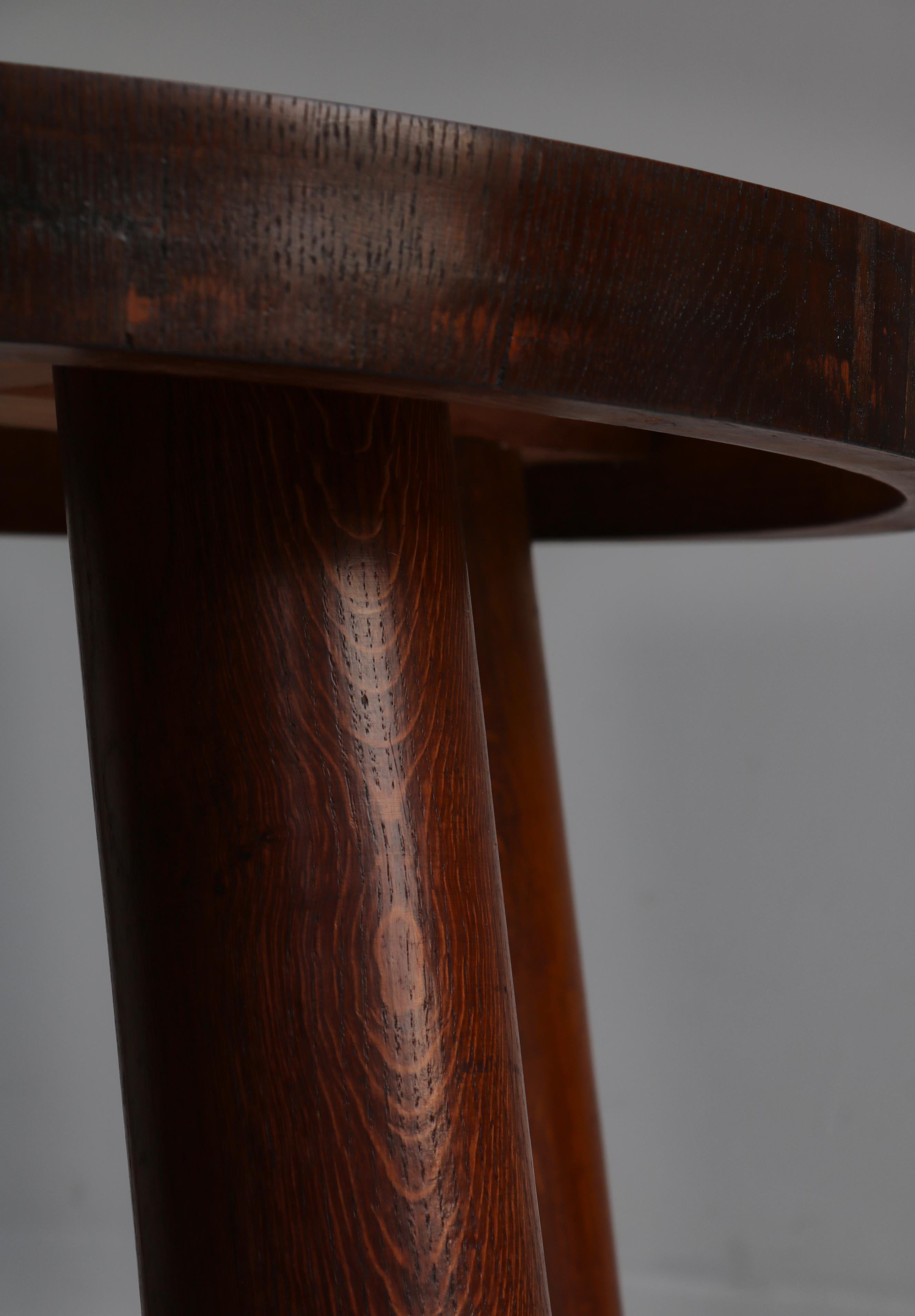 Chunky Danish Modern Side Table in Stained Oak by Otto Færge, Denmark, 1940s For Sale 6
