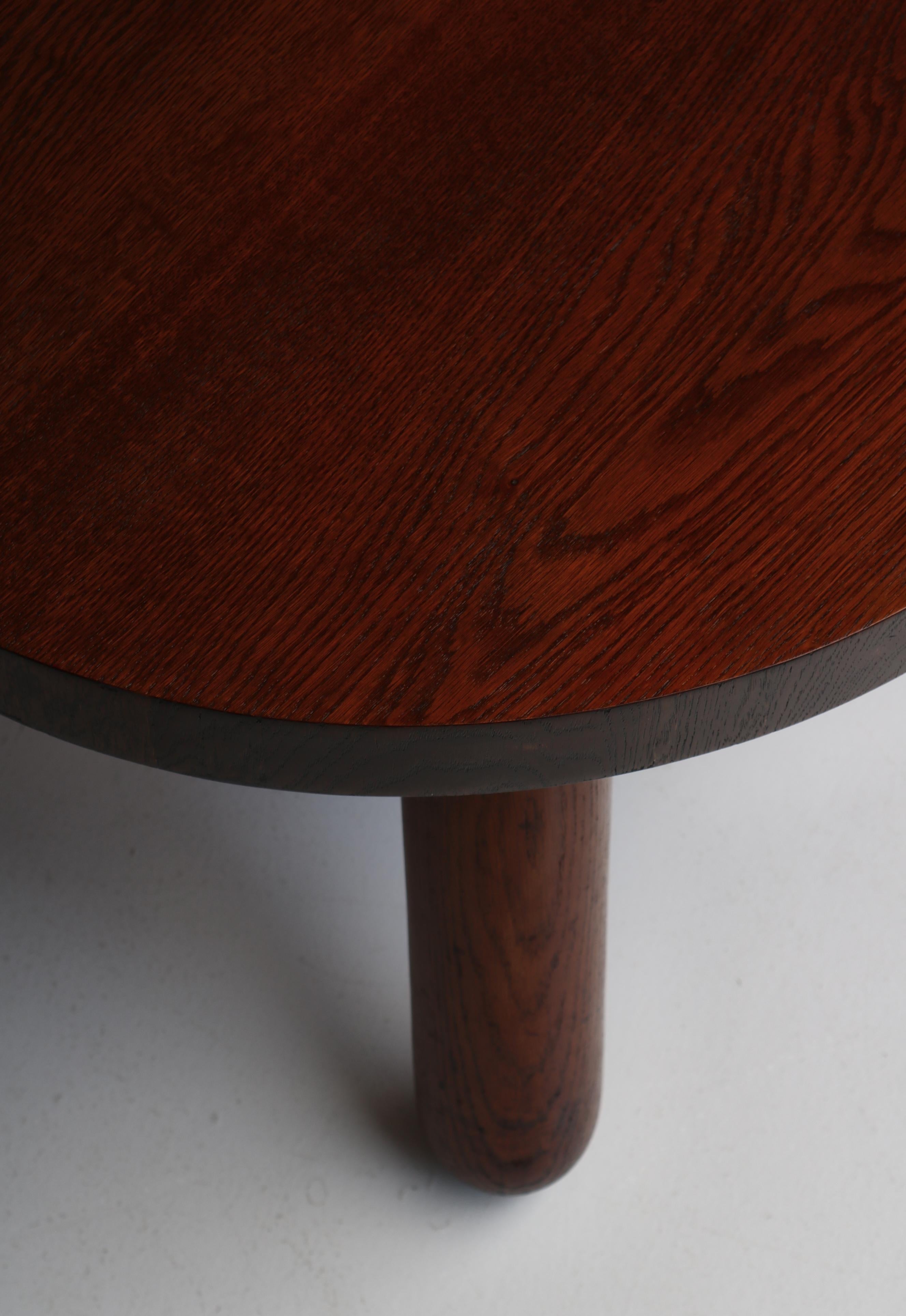 Chunky Danish Modern Side Table in Stained Oak by Otto Færge, Denmark, 1940s For Sale 3