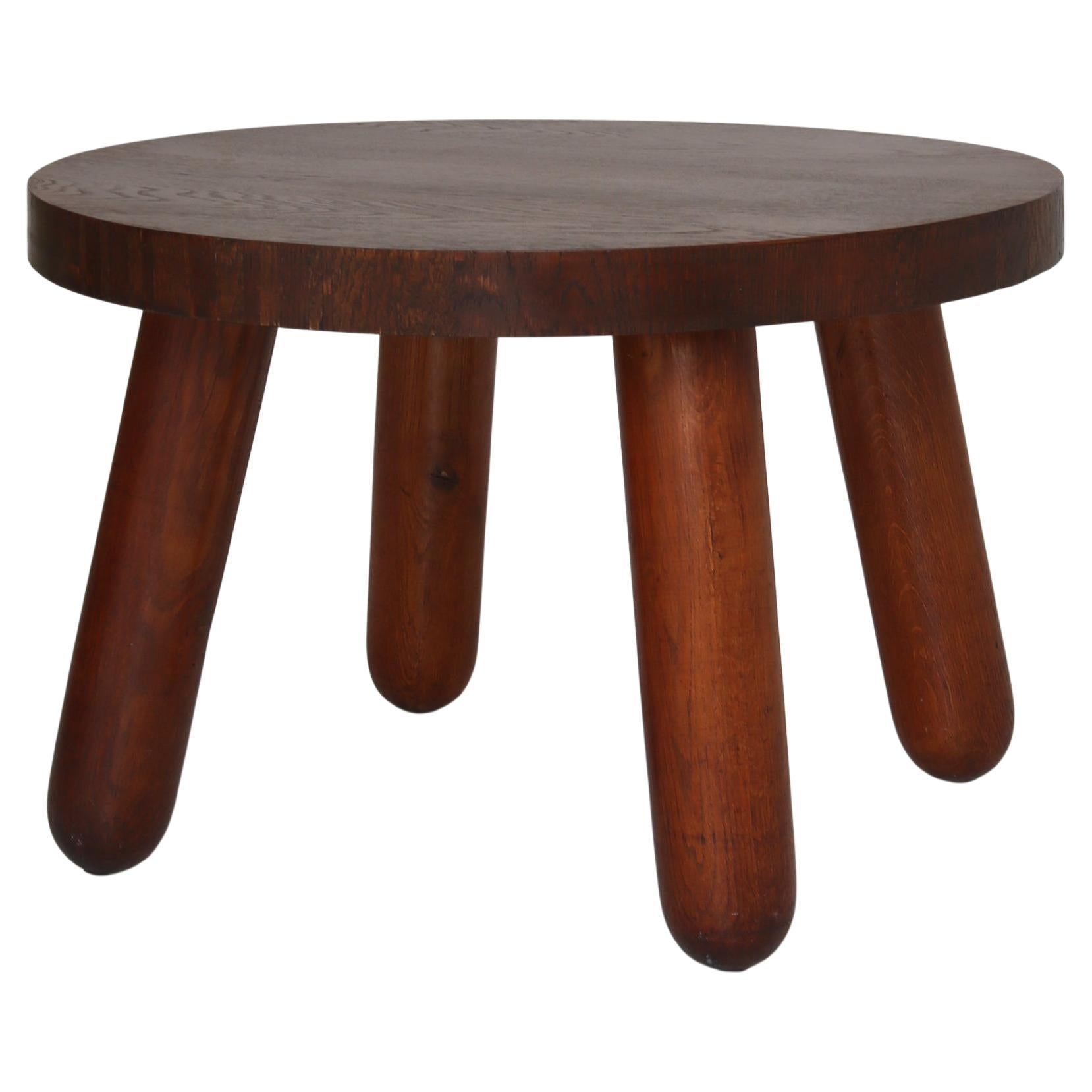 Chunky Danish Modern Side Table in Stained Oak by Otto Færge, Denmark, 1940s For Sale