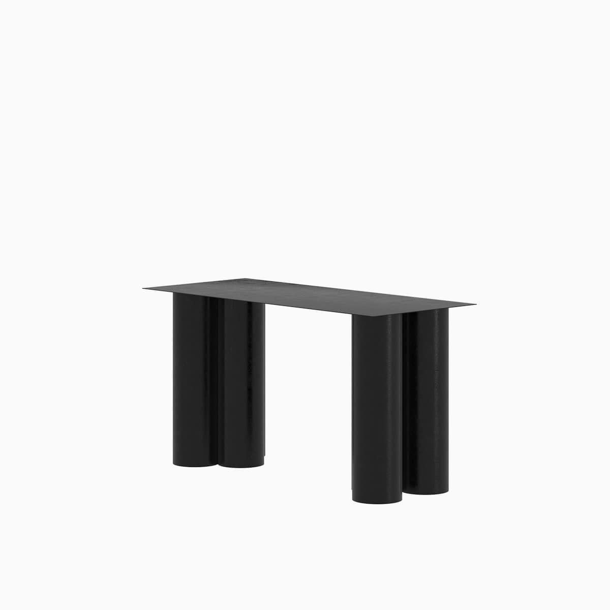 Conceptualized in 2023 by Leonardo Floresvillar, and crafted by hand with galvanized aluminum, coated with matte powder coating. 
The Chunky Desk  was designed with two surface heights to work comfortably on a computer at your studio or at your home
