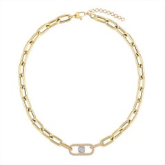 Chunky Diamond 14K (or 18k upon request) Yellow Gold Paperclip Chain Necklace