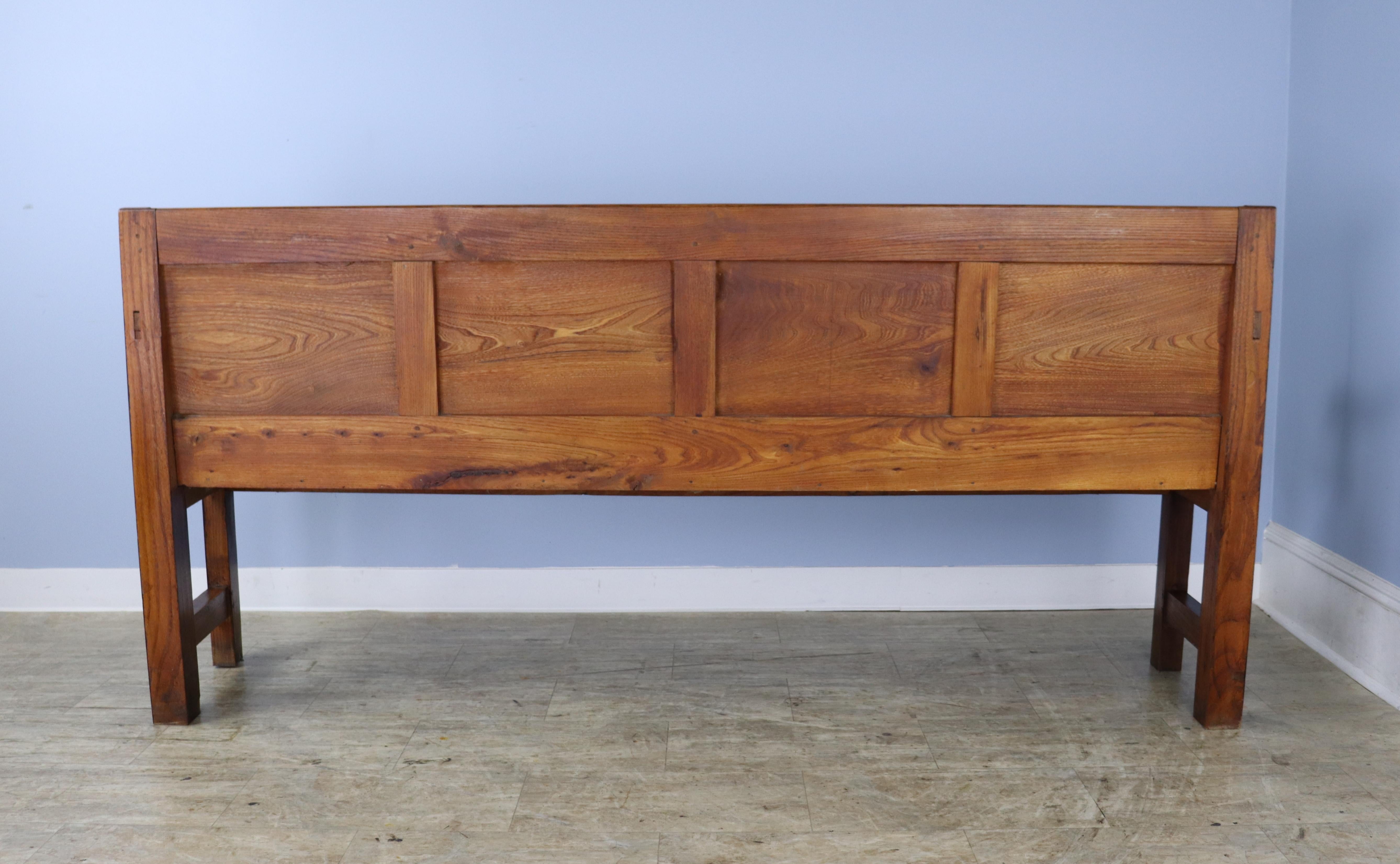 Chunky French Elm Bench For Sale 8