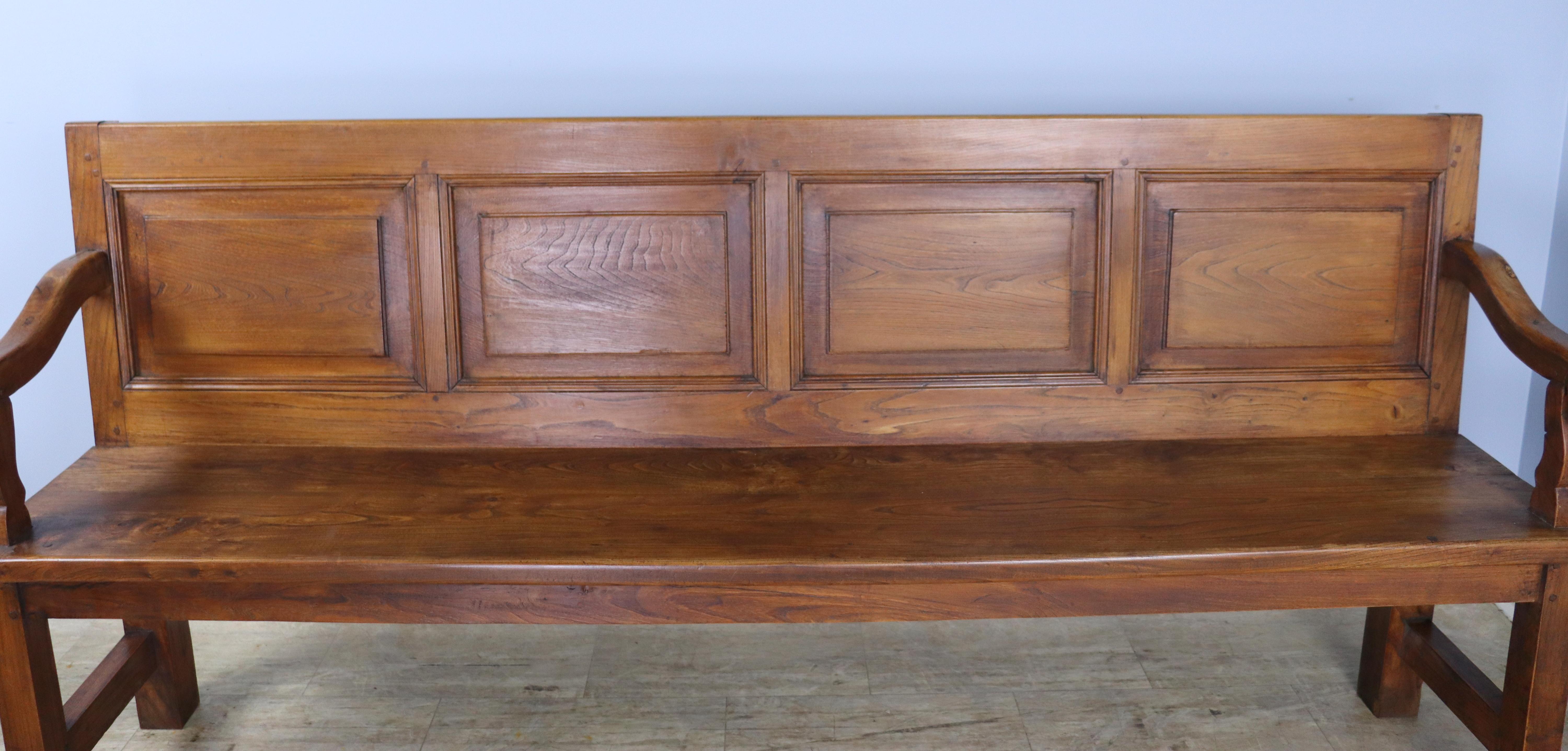 Chunky French Elm Bench For Sale 1