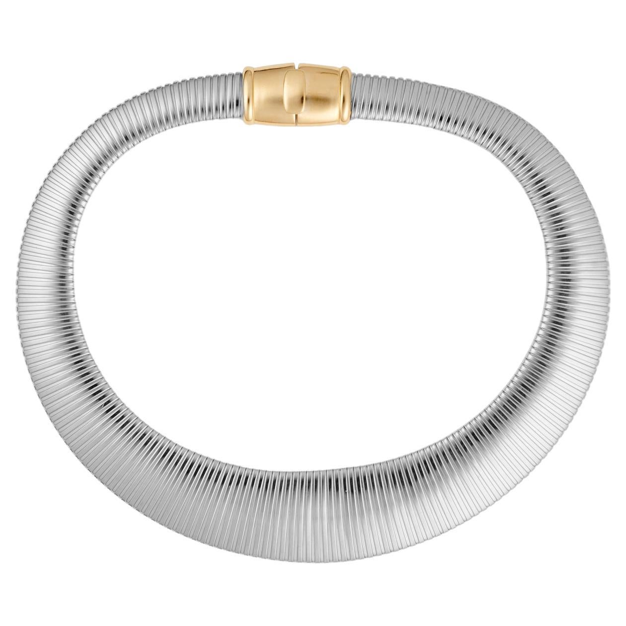 Silber Chunky Halskette - Länge 17 3/8 Zoll Silber