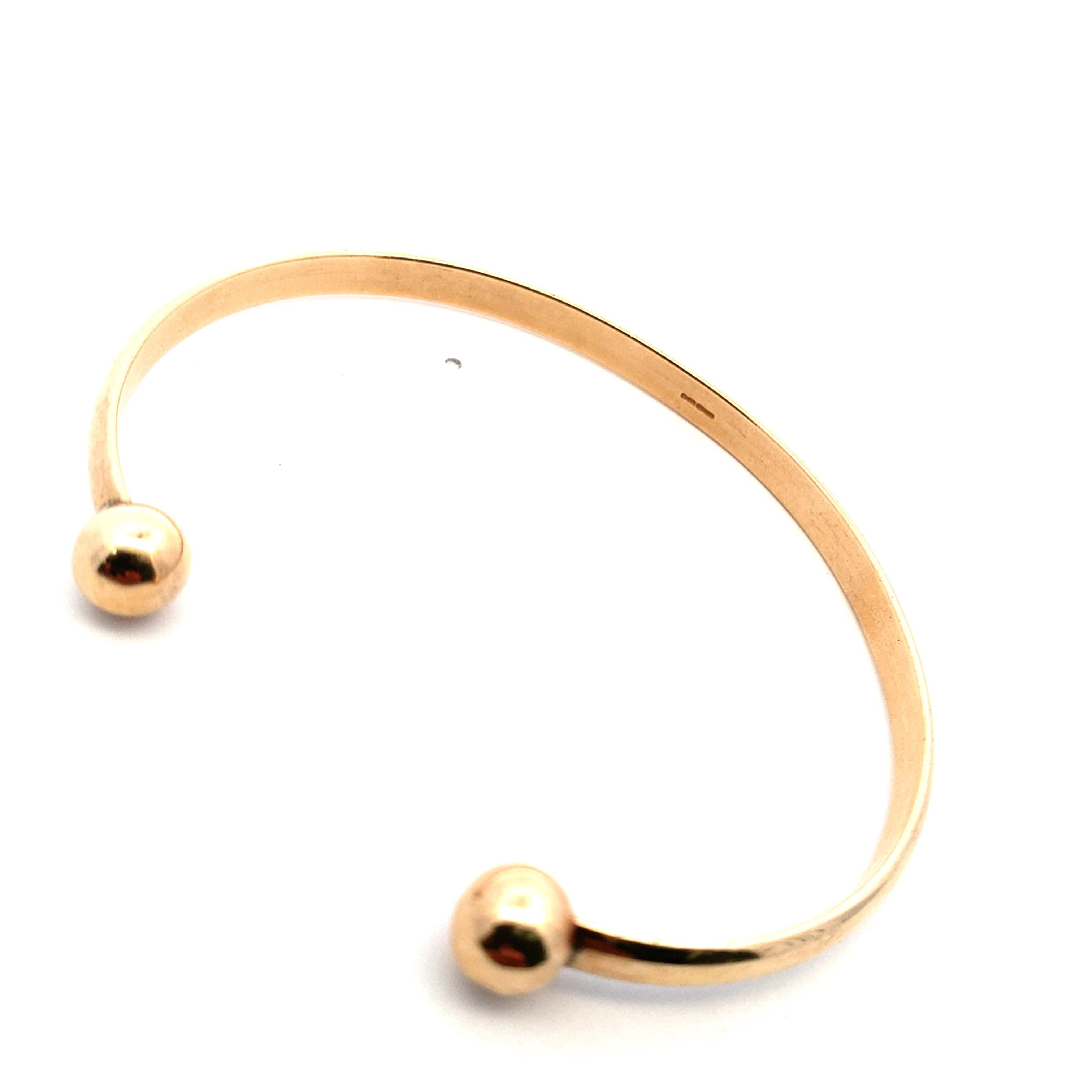 Bracelet manchette pour homme en or jaune Unisexe en vente