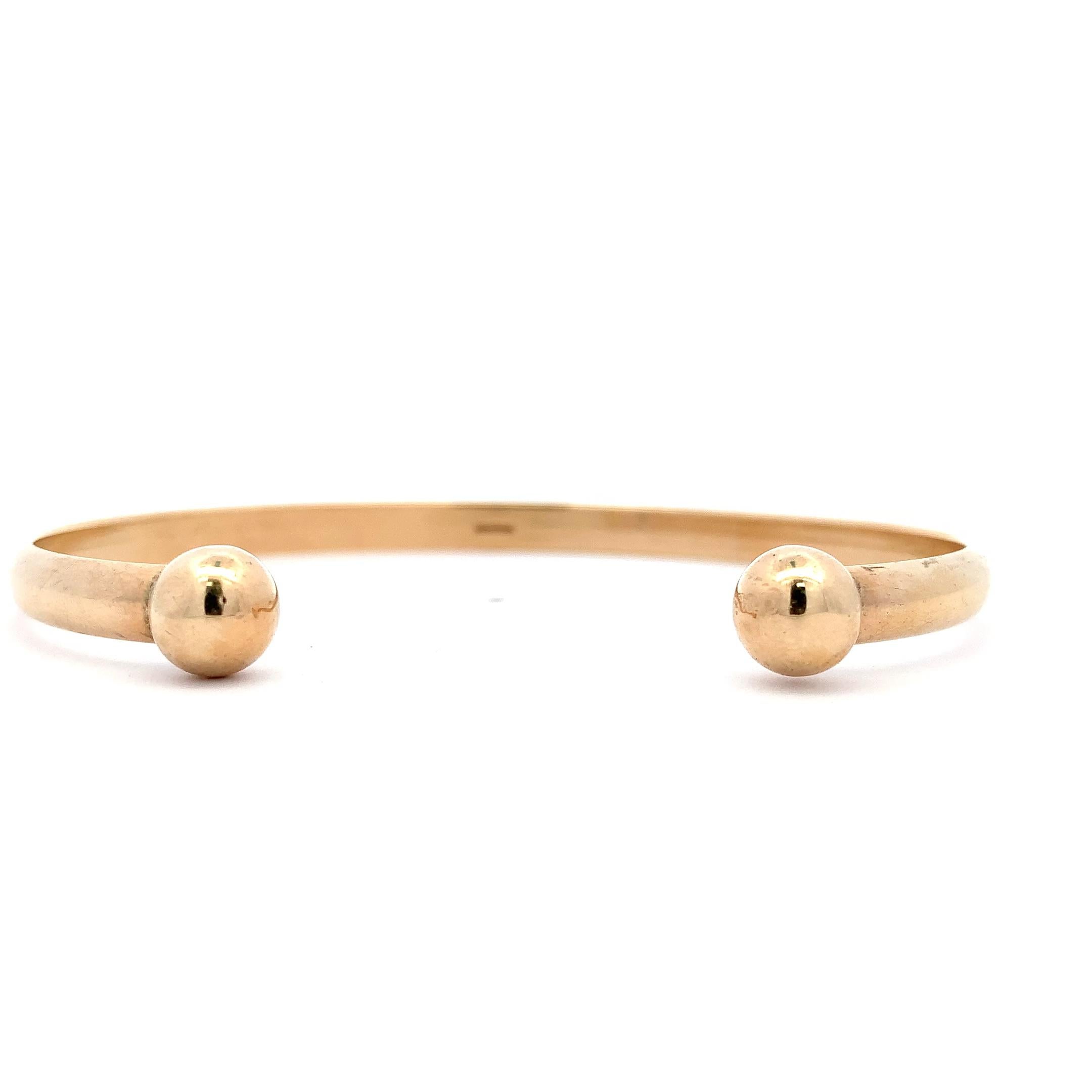Chunky gents cuff bangle bracelet yellow gold