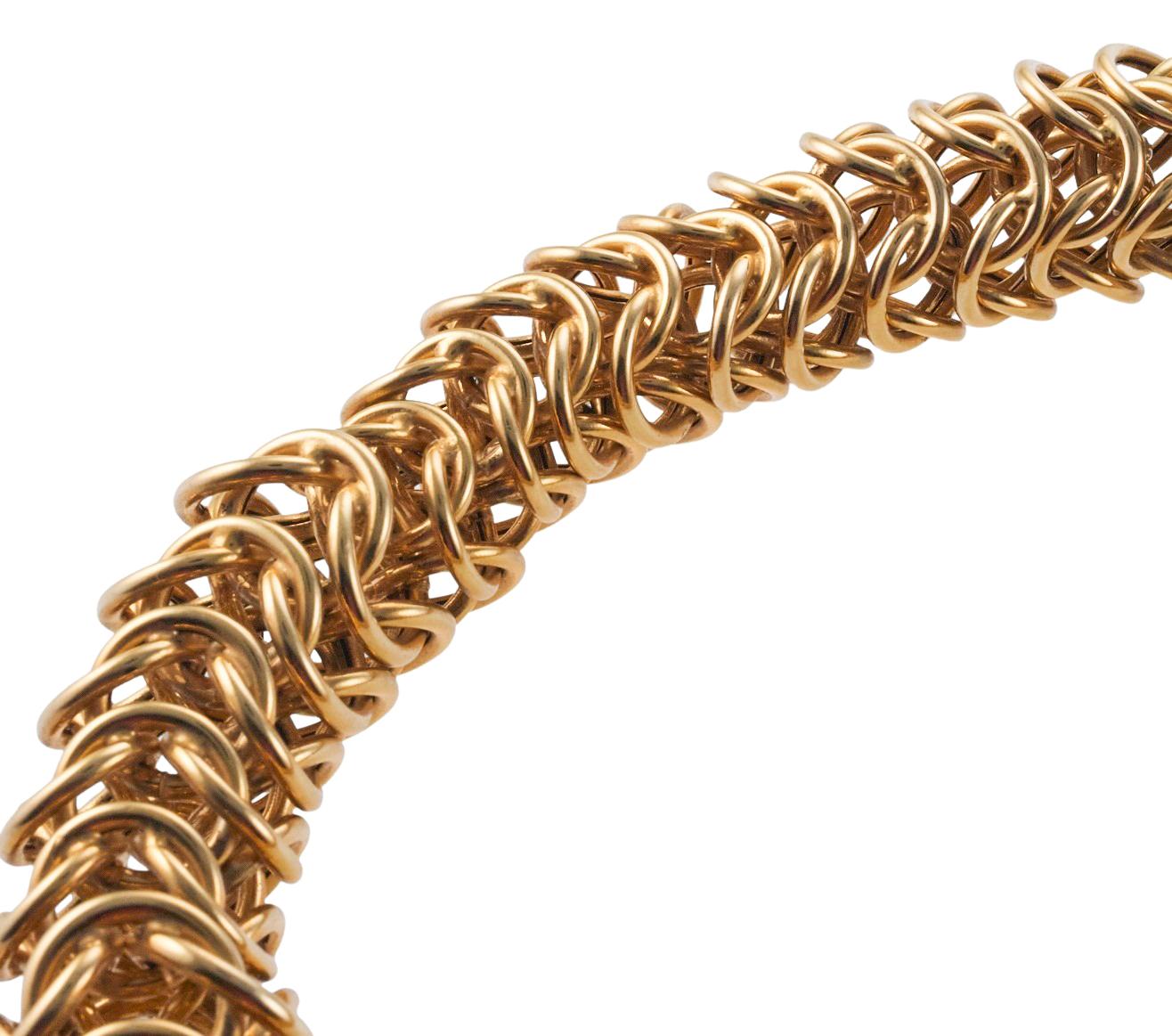Chunky Gold Diamond Link Necklace In Excellent Condition For Sale In New York, NY
