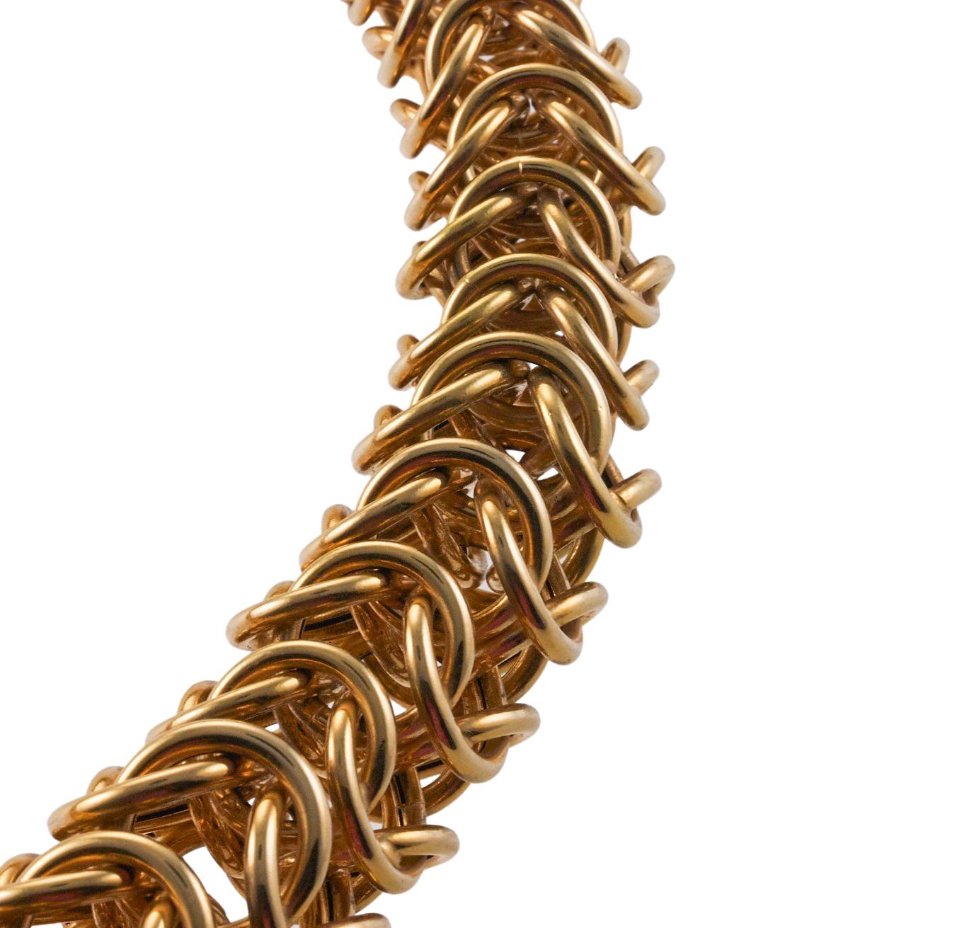 Chunky Gold Diamond Link Necklace (Collier à maillons en or avec diamants) Pour femmes en vente