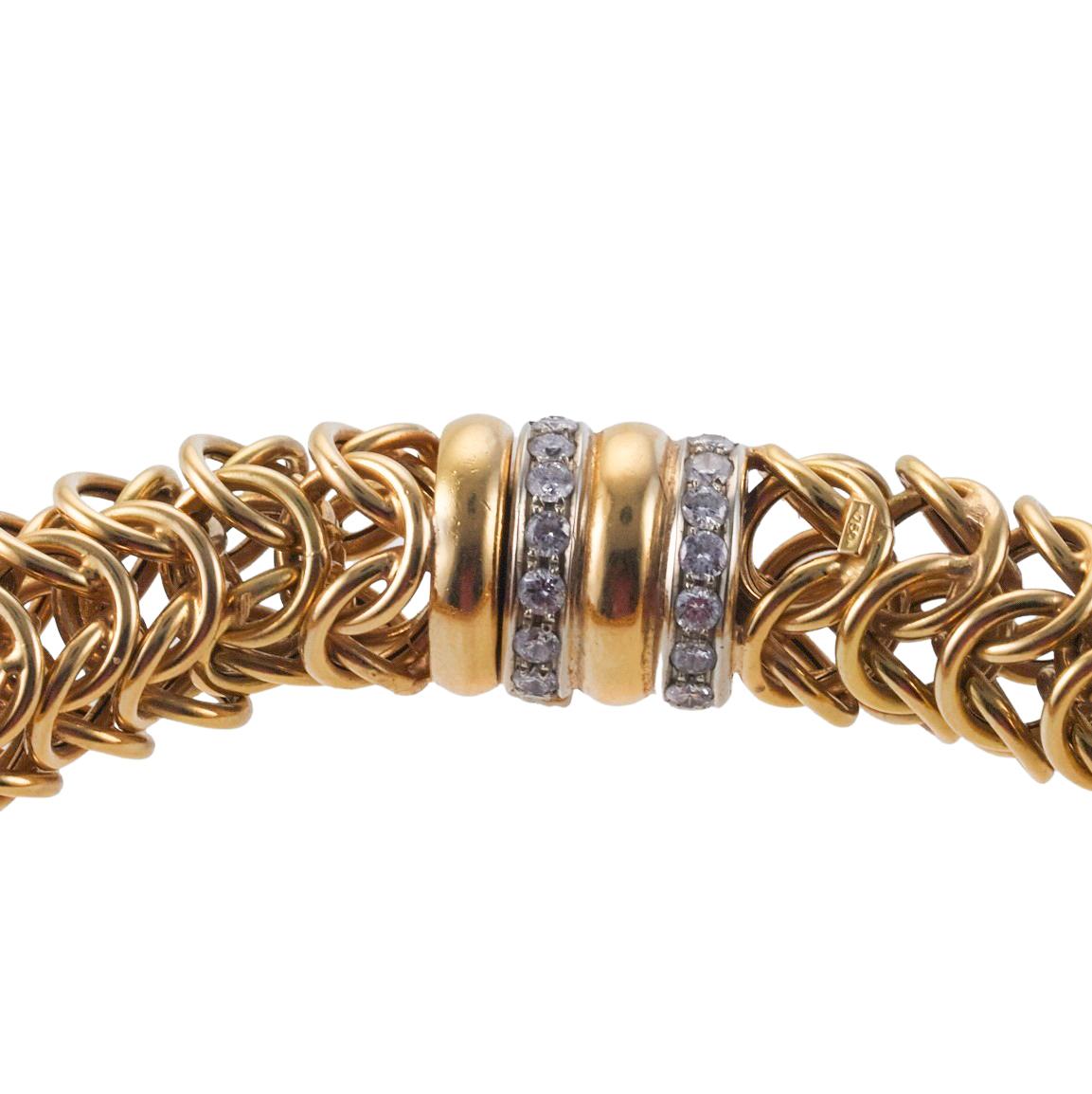 Chunky Gold Diamond Link Necklace (Collier à maillons en or avec diamants) en vente 1