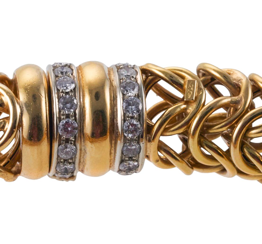 Chunky Gold Diamond Link Necklace (Collier à maillons en or avec diamants) en vente 2