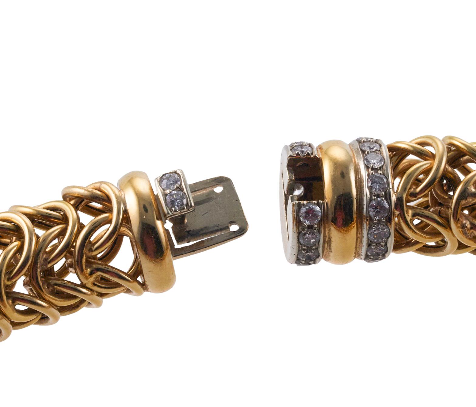 Chunky Gold Diamond Link Necklace (Collier à maillons en or avec diamants) en vente 3